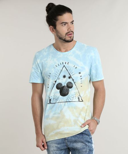 Camiseta-Masculina-Mickey-Estampada-Tie-Dye-Manga-Curta-Gola-Careca-Azul-Claro-9753113-Azul_Claro_1