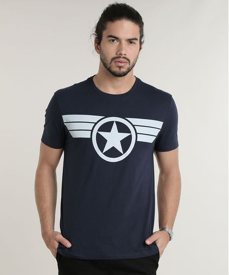 Camiseta-Masculina-Capitao-America-Manga-Curta-Gola-Careca-Azul-Marinho-9781571-Azul_Marinho_1
