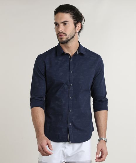 Camisa-Masculina-Slim-Estampada-de-Coqueiros-Manga-Longa-Azul-Marinho-9645937-Azul_Marinho_1