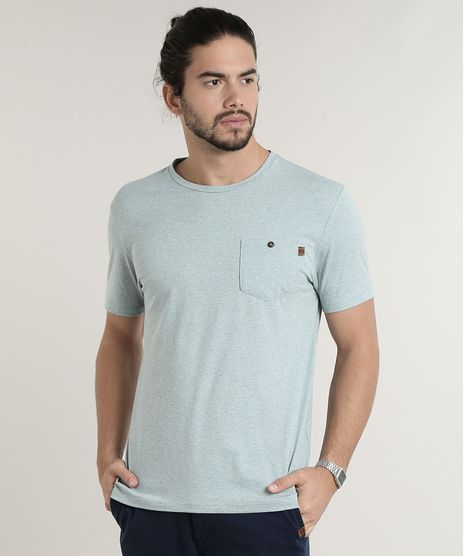 Camiseta-Masculina-Listrada-com-Bolso-Manga-Curta-Gola-Careca-Verde-Claro-9757177-Verde_Claro_1
