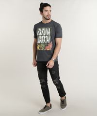 Camiseta-Masculina-O-Rei-Leao--Hakuna-Matata--Manga-Curta-Gola-Careca-Cinza-Mescla-Escuro-9778073-Cinza_Mescla_Escuro_3