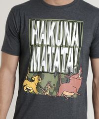 Camiseta-Masculina-O-Rei-Leao--Hakuna-Matata--Manga-Curta-Gola-Careca-Cinza-Mescla-Escuro-9778073-Cinza_Mescla_Escuro_4