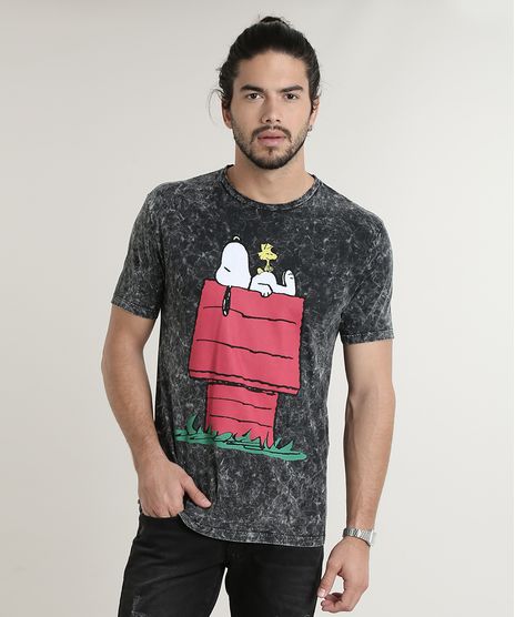 Camiseta-Masculina-Snoopy-Marmorizada-Manga-Curta-Gola-Careca-Chumbo-9716575-Chumbo_1
