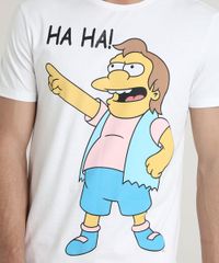 Camiseta-Masculina-Nelson-Os-Simpsons--Haha---Manga-Curta-Gola-Careca-Off-White-9781566-Off_White_4