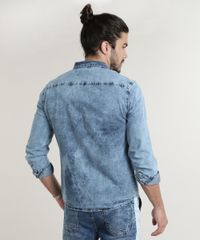 Camisa-Jeans-Masculina-Tradicional-com-Bolso-Manga-Longa-Azul-Medio-9588237-Azul_Medio_2