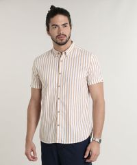 Camisa-Masculina-Comfort-Fit-Listrada-Manga-Curta-Caramelo-9523399-Caramelo_1