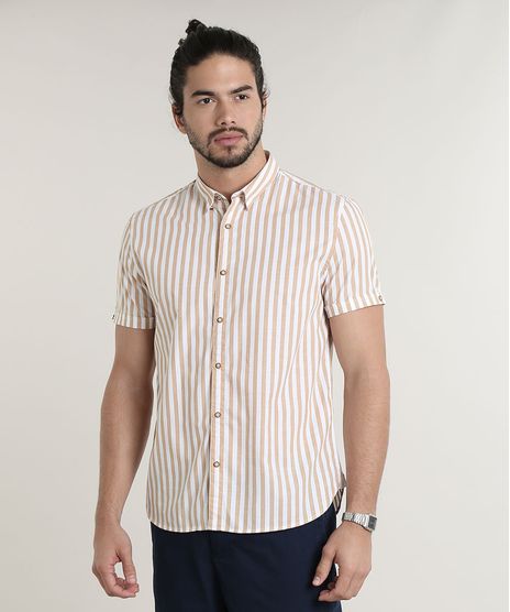 Camisa-Masculina-Comfort-Fit-Listrada-Manga-Curta-Caramelo-9523399-Caramelo_1