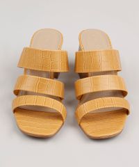 Tamanco-Feminino-Oneself-Salto-Quadrado-Texturizado-Croco-Mostarda-9805960-Mostarda_4