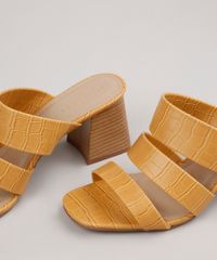 Tamanco-Feminino-Oneself-Salto-Quadrado-Texturizado-Croco-Mostarda-9805960-Mostarda_5