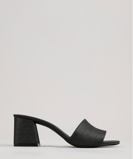 Tamanco-Feminino-Oneself-Salto-Quadrado-Texturizado-Preto-9805966-Preto_1