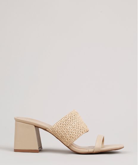 Tamanco-Feminino-Oneself-Salto-Quadrado-Texturizado-Bege-9825673-Bege_1