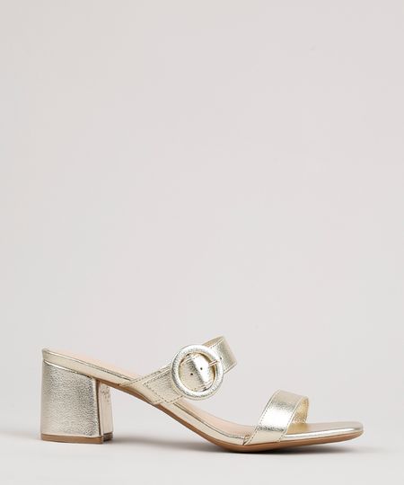 Tamanco-Feminino-Oneself-Salto-Medio-com-Fivela--Dourado-9808982-Dourado_1
