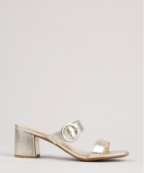 Tamanco-Feminino-Oneself-Salto-Medio-com-Fivela--Dourado-9808982-Dourado_1