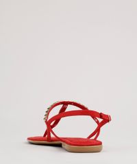 Rasteira-Feminina-Oneself-em-Suede-com-Tachas-Vermelha-9682542-Vermelho_3