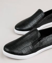 Tenis-Slip-On-Feminino-Via-Uno-Texturizado-Croco--Preto-9815399-Preto_2