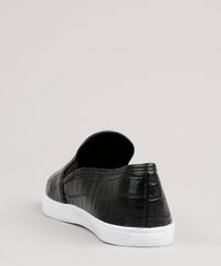 Tenis-Slip-On-Feminino-Via-Uno-Texturizado-Croco--Preto-9815399-Preto_3