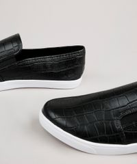 Tenis-Slip-On-Feminino-Via-Uno-Texturizado-Croco--Preto-9815399-Preto_5