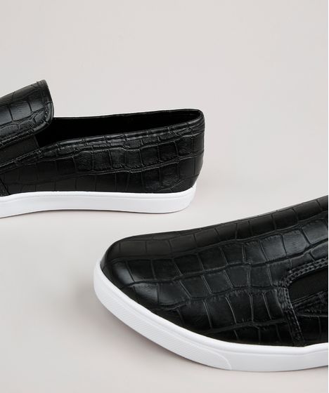 slip on via uno camurça preto