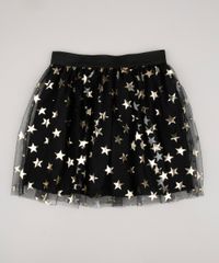 Saia-Infantil-em-Tule-Estampada-de-Estrelas-Preta-9709209-Preto_1