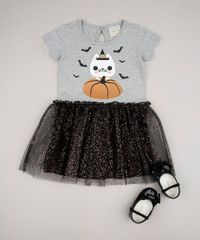Vestido-Infantil-Halloween-Gatinho-com-Tule-Sem-Manga-Cinza-Mescla-9708692-Cinza_Mescla_3
