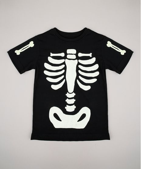 Camiseta-Infantil-Halloween-Brilha-no-Escuro-Esqueleto-Manga-Curta-Preta-9706615-Preto_1