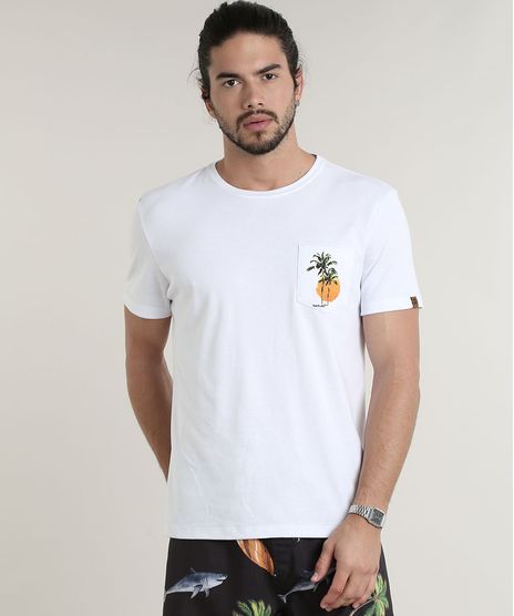 Camiseta-Masculina-com-Bolso--Sunset--Manga-Curta-Gola-Careca--Branca-9766768-Branco_1