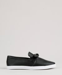 Tenis-Slip-On-Feminino-Via-Uno-com-Laco-Preto-9814908-Preto_1
