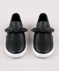 Tenis-Slip-On-Feminino-Via-Uno-com-Laco-Preto-9814908-Preto_4