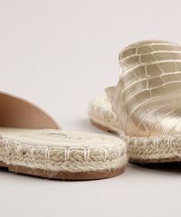 Mule-Feminino-Beira-Rio-Conforto-Bico-Fino-Texturizado-Croco-Dourado-9760705-Dourado_5