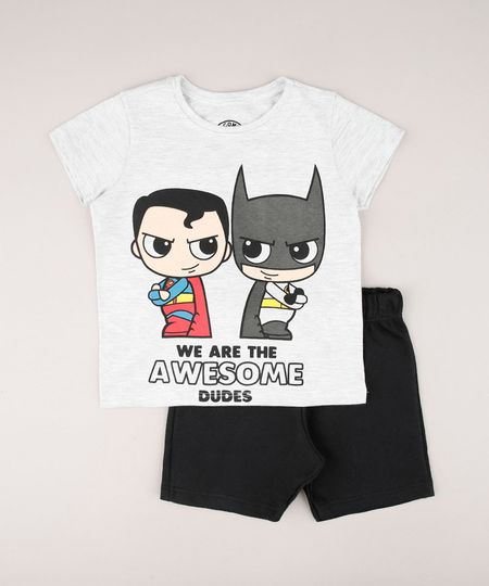 Conjunto-Infantil-Batman-e-Super-Homem-de-Camiseta-Manga-Curta-Cinza-Mescla-Claro---Bermuda-em-Moletom-Preta-9752864-Preto_1 Conjunto-Infantil-Batman-e-Super-Homem-de-Camiseta-Manga-Curta-Cinza-Mescla-Claro---Bermuda-em-Moletom-Preta-9752864-Preto_1