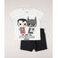 Conjunto-Infantil-Batman-e-Super-Homem-de-Camiseta-Manga-Curta-Cinza-Mescla-Claro---Bermuda-em-Moletom-Preta-9752864-Preto_1