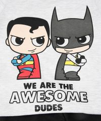 Conjunto-Infantil-Batman-e-Super-Homem-de-Camiseta-Manga-Curta-Cinza-Mescla-Claro---Bermuda-em-Moletom-Preta-9752864-Preto_4