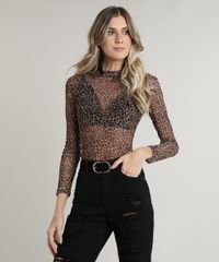 Blusa-Feminina-em-Tule-Estampada-Animal-Print-Onca-Manga-Longa-Gola-Alta-Bege-9441216-Bege_1