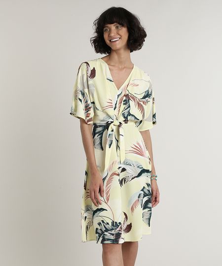 Vestido-Feminino-Curto-Estampado-de-Folhagem-com-No-Manga-Curta-Amarelo-Claro-9649858-Amarelo_Claro_1 Vestido-Feminino-Curto-Estampado-de-Folhagem-com-No-Manga-Curta-Amarelo-Claro-9649858-Amarelo_Claro_1