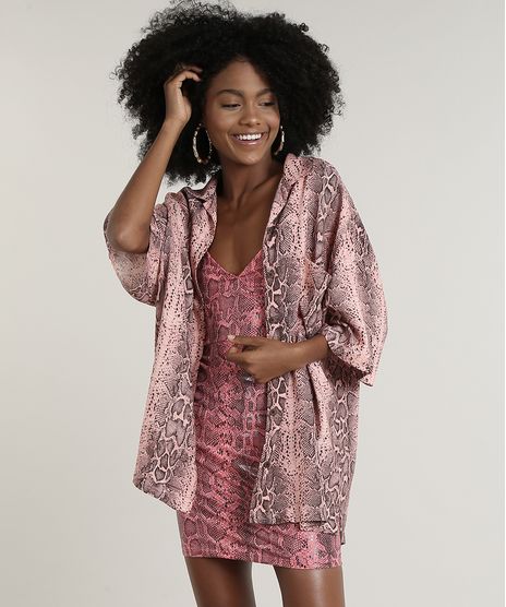 Camisa-Feminina-Ampla-Estampada-Animal-Print-Cobra-com-Bolso-Manga-Curta-Rosa-9703826-Rosa_1