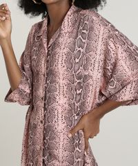Camisa-Feminina-Ampla-Estampada-Animal-Print-Cobra-com-Bolso-Manga-Curta-Rosa-9703826-Rosa_4