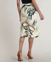 Saia-Feminina-Midi-Estampada-de-Folhagem-com-Faixa-para-Amarrar-Amarela-Claro-9649862-Amarelo_Claro_2