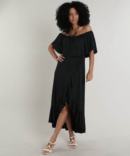 Vestido-Feminino-Midi-Mullet-Ciganinha-com-Babado-Manga-Curta-Preto-9718064-Preto_1