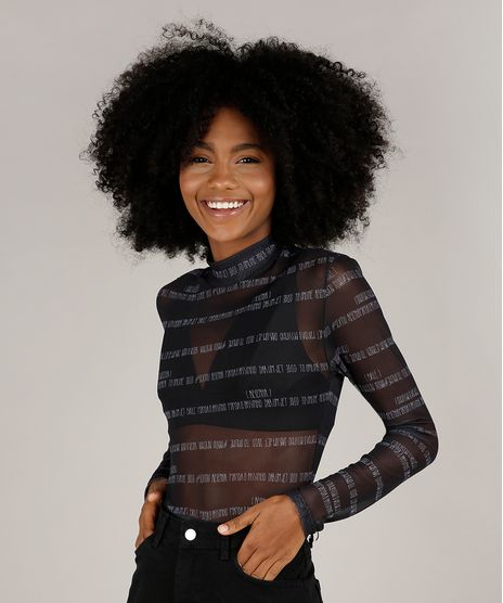 Blusa-Feminina-em-Tule-Estampada-Expressoes-de-Funk-Gola-Alta-Manga-Longa-Preto-9696182-Preto_1