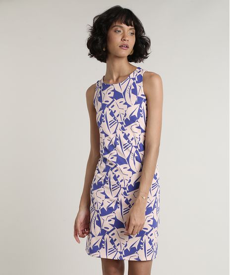 Vestido-Feminino-Curto-Estampado-de-Folhagem-Sem-Manga-Rose-9696045-Rose_1