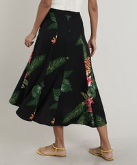Saia-Feminina-Midi-Mullet-Estampada-Floral-com-Linho-e-Faixa-Preta-9645436-Preto_2
