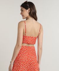 Top-Cropped-Feminino-Estampado-de-Poa-com-No-Decote-V-Vermelho-9700291-Vermelho_2