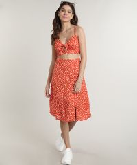 Top-Cropped-Feminino-Estampado-de-Poa-com-No-Decote-V-Vermelho-9700291-Vermelho_3