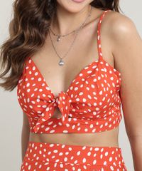Top-Cropped-Feminino-Estampado-de-Poa-com-No-Decote-V-Vermelho-9700291-Vermelho_4
