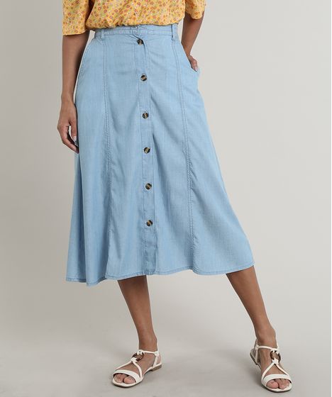 saia jeans midi cea