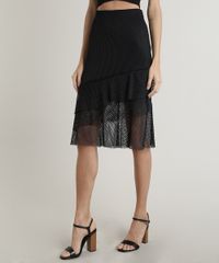 Saia-Feminina-Curta-em-Tela-com-Babado-e-Sobreposicao-Preta-9715748-Preto_1