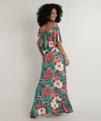 Vestido-Feminino-Longo-Mullet-Ciganinha-Estampado-Floral-com-Babado-Manga-Curta-Verde-9718063-Verde_2
