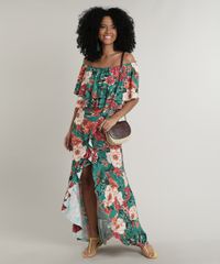 Vestido-Feminino-Longo-Mullet-Ciganinha-Estampado-Floral-com-Babado-Manga-Curta-Verde-9718063-Verde_3