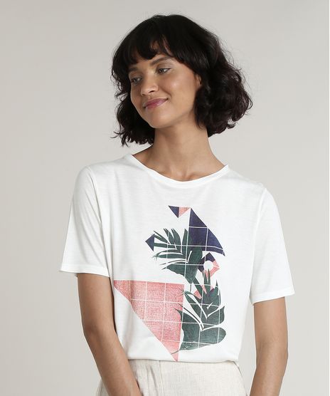 Blusa-Feminina-com-Estampa-Geometrica-Manga-Curta-Decote-Redondo-Off-White-9720027-Off_White_1