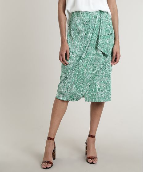 Saia-Feminina-Midi-Transpassada-Estampada-de-Folhagem-com-Babado-Verde-9692350-Verde_1